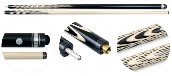 Кий для русского бильярда 2-pc "Тюльпан" (черный граб, граб)