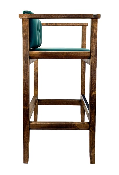 Кресло бильярдное (мягкое сиденье + мягкая спинка, цвет изумрудно-зеленый + береза коньяк)